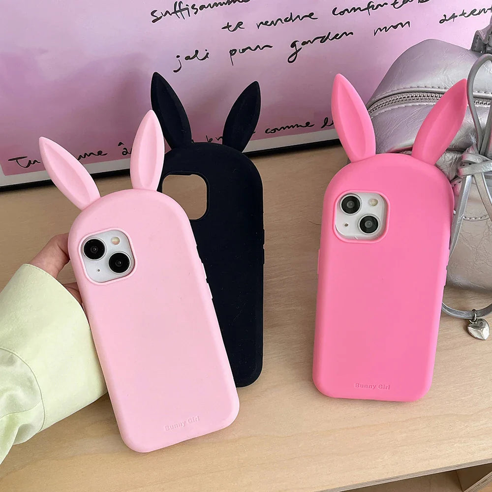 Cute Bunny Rabbit Ear Case Funny 3D Cartoon Shock Proof Phone Case