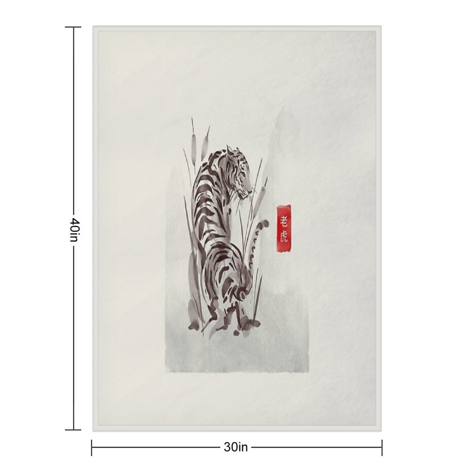 The Old Age Japanese Tiger Throw Blanket