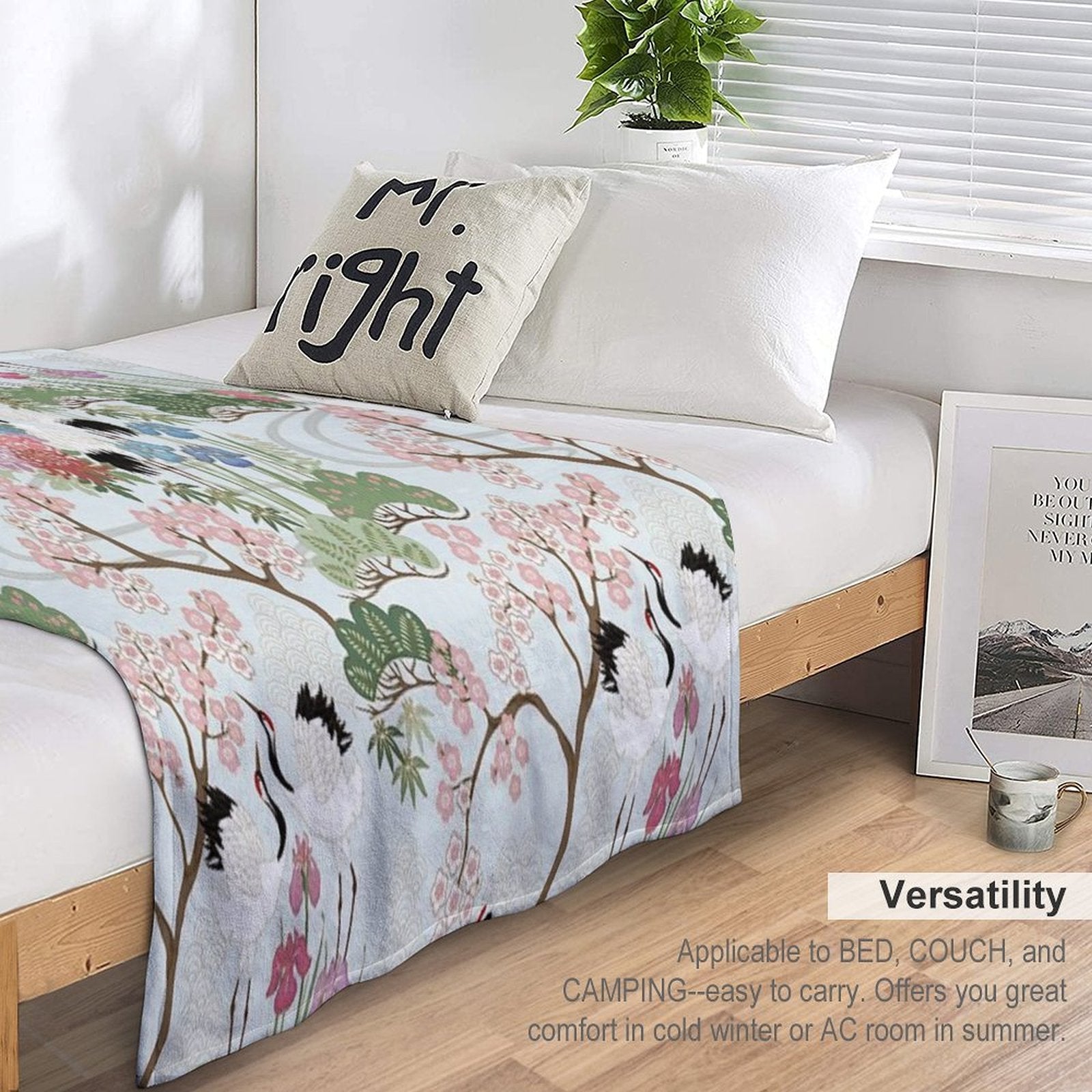 Japanese Garden Chantilly Throw Blanket