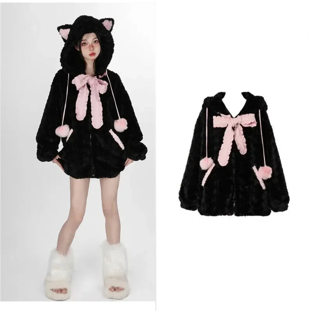 Kawaii Fuzzy Cat Ear Hoodie