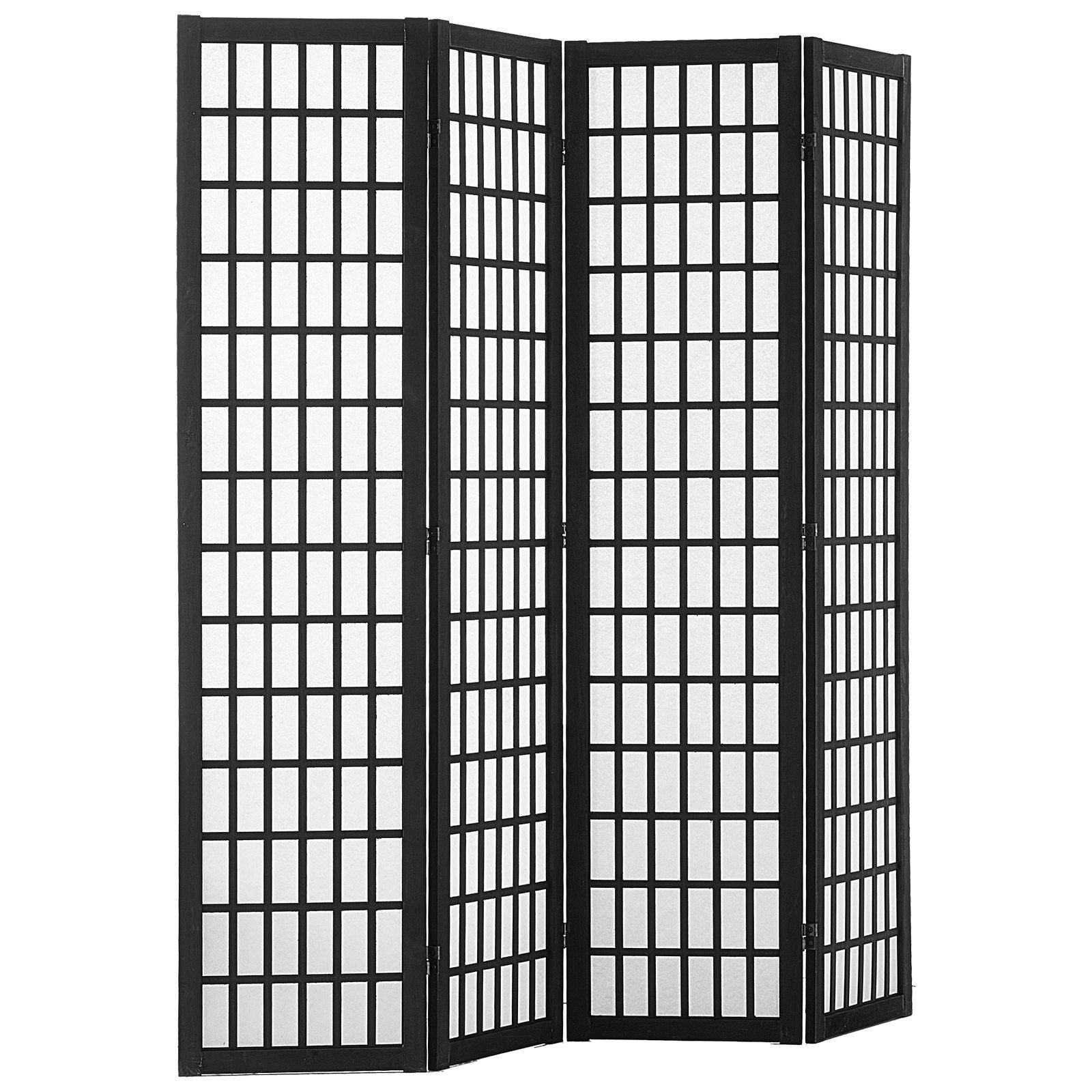 Room Divider, 4 Panel Japanese Room Divider, Wood Folding Privacy Screen Indoor, Japanese Partition Dividers Portable Decoration Screens, for Room Separation Home Office Restaurant & Bedroom