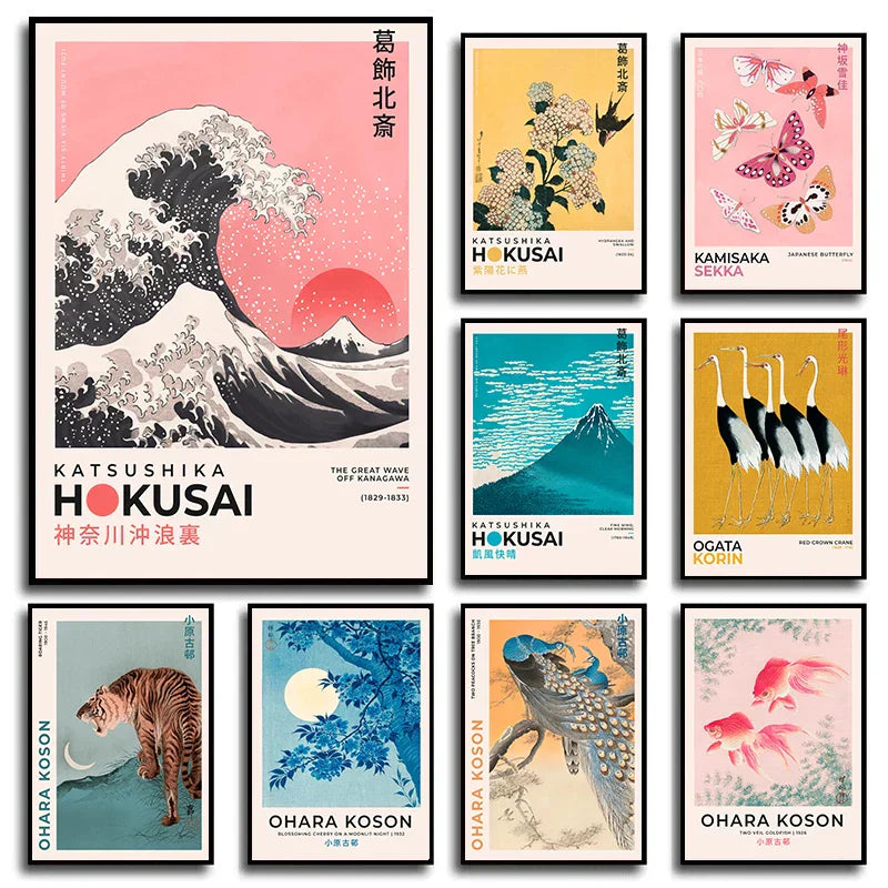 DecorBites™ Japanese Hokusai Art Poster Print - Vintage Landscape Decor