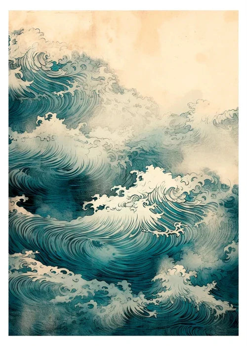 DecorBites™ Japanese Hokusai Canvas Art Print for Home Decor