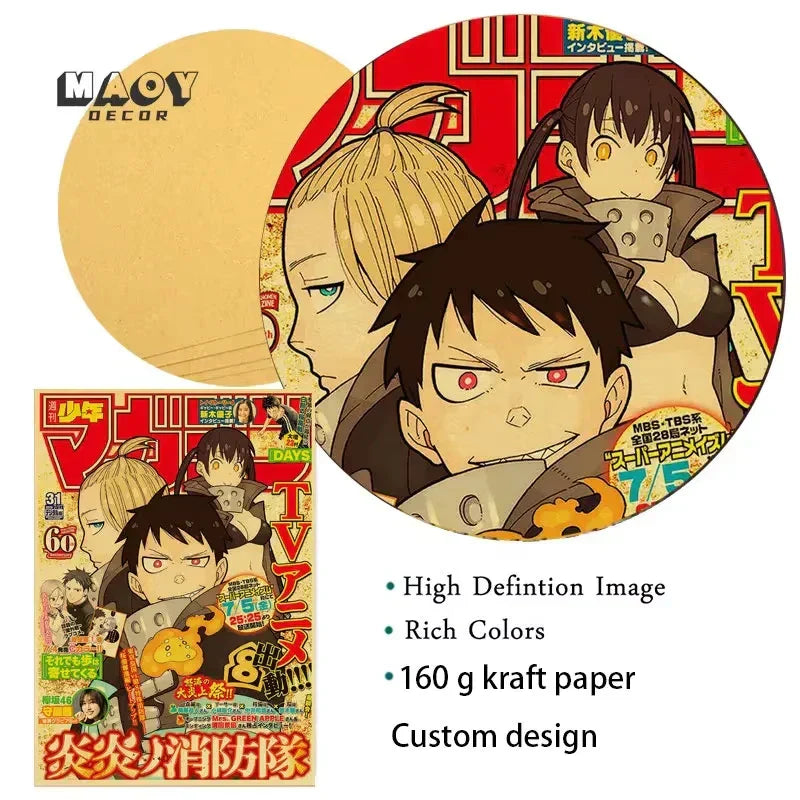 DecorBites™ Vintage Anime Posters: JoJo's Bizarre Adventure, Jujutsu Kaisen, Demon Slayer