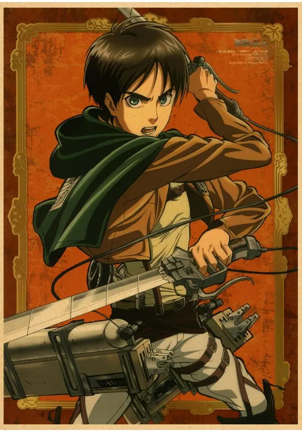 DecorBites™ Vintage Japanese Anime Attack on Titan Poster