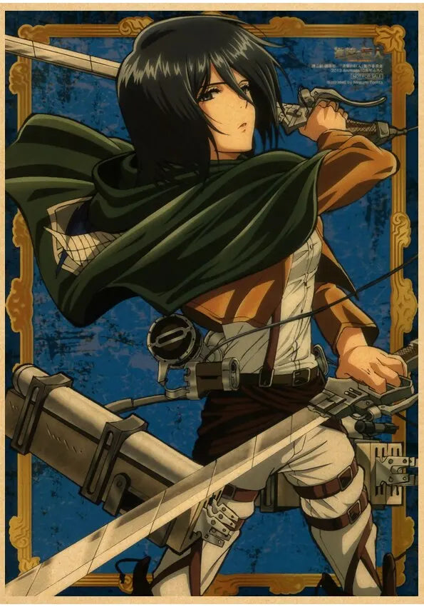 DecorBites™ Vintage Japanese Anime Attack on Titan Poster
