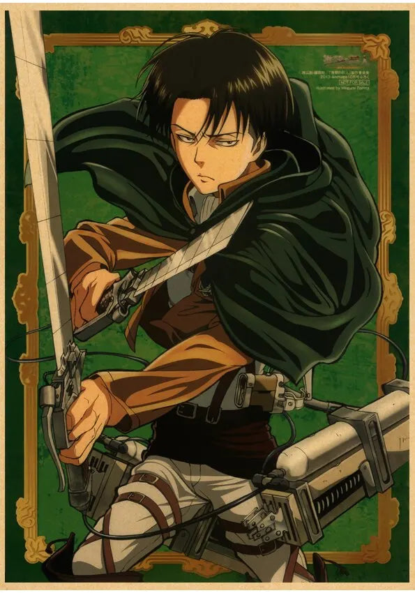 DecorBites™ Vintage Japanese Anime Attack on Titan Poster