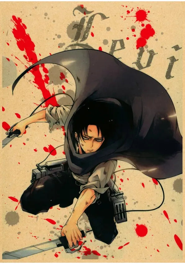 DecorBites™ Vintage Japanese Anime Attack on Titan Poster