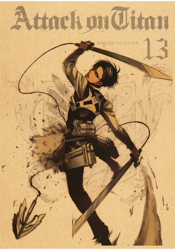 DecorBites™ Vintage Japanese Anime Attack on Titan Poster