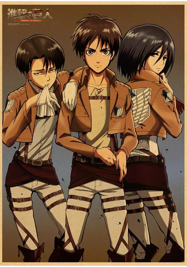 DecorBites™ Vintage Japanese Anime Attack on Titan Poster