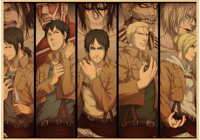 DecorBites™ Vintage Japanese Anime Attack on Titan Poster