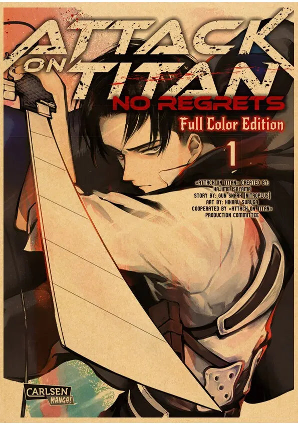DecorBites™ Vintage Japanese Anime Attack on Titan Poster