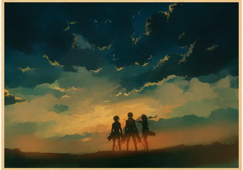 DecorBites™ Vintage Japanese Anime Attack on Titan Poster