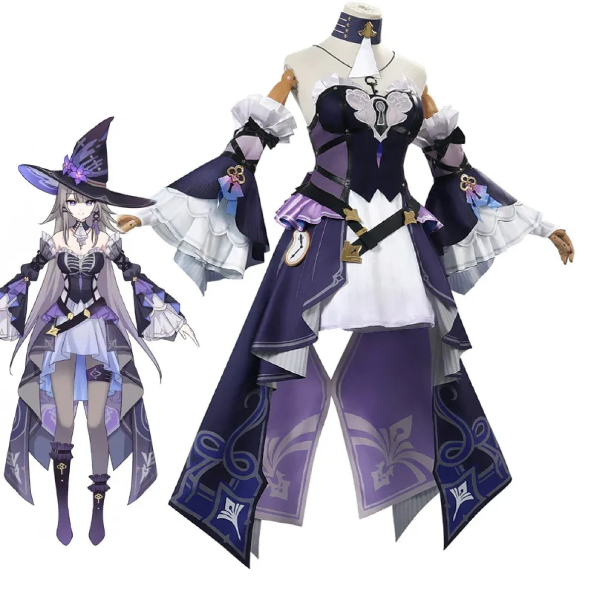 Gothic Herta Cosplay Dress – Fantasy Witch Lolita Costume Set