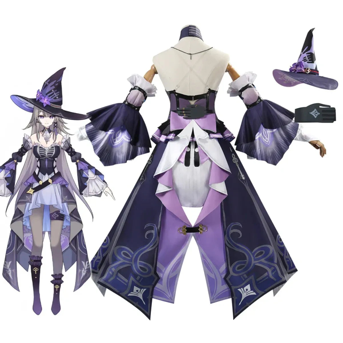 Gothic Herta Cosplay Dress – Fantasy Witch Lolita Costume Set