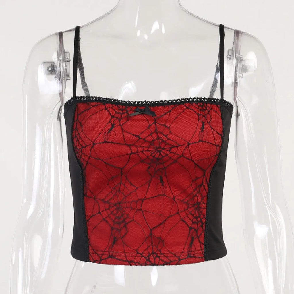Gothic Spider Lace Cami Top