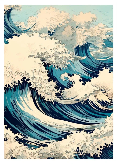 DecorBites™ Japanese Hokusai Art Poster Print for Home Decor