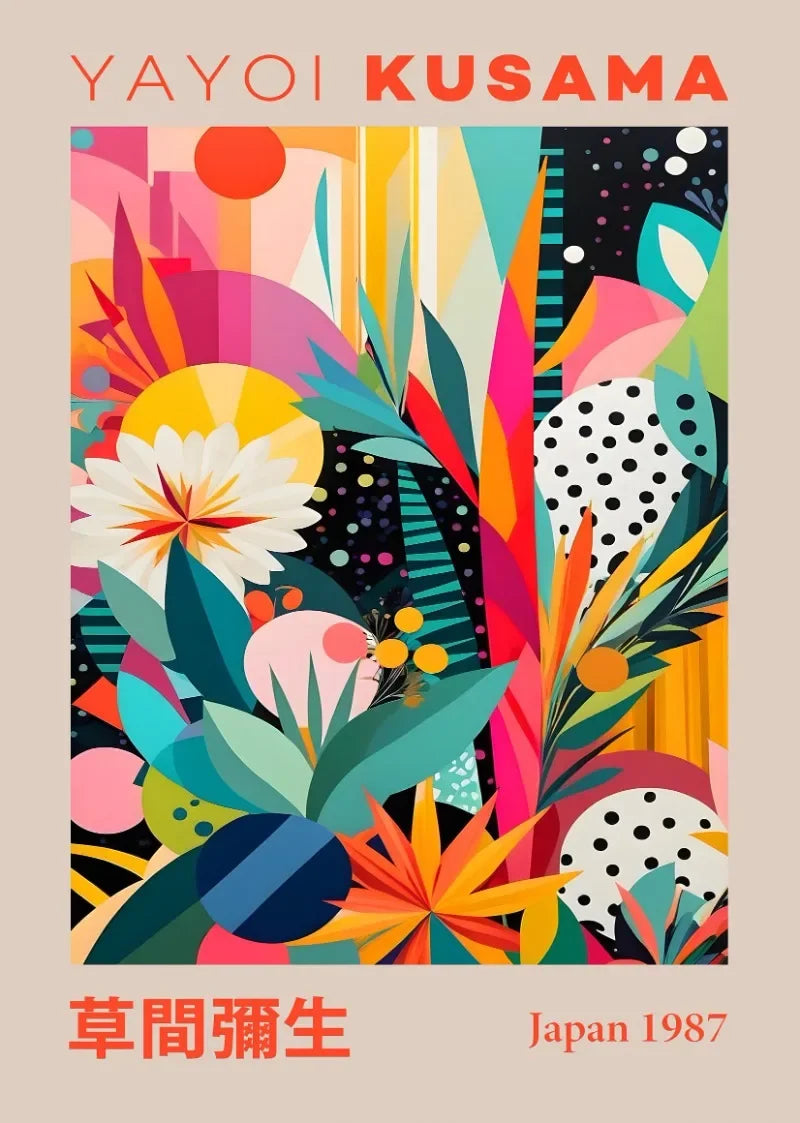 DecorBites™ Japanese Yayoi Kusama Abstract Mountain Canvas Art