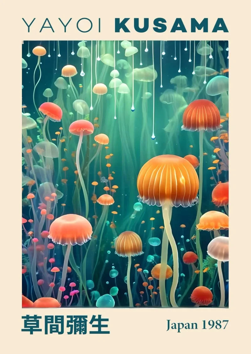 DecorBites™ Japanese Yayoi Kusama Abstract Mountain Canvas Art