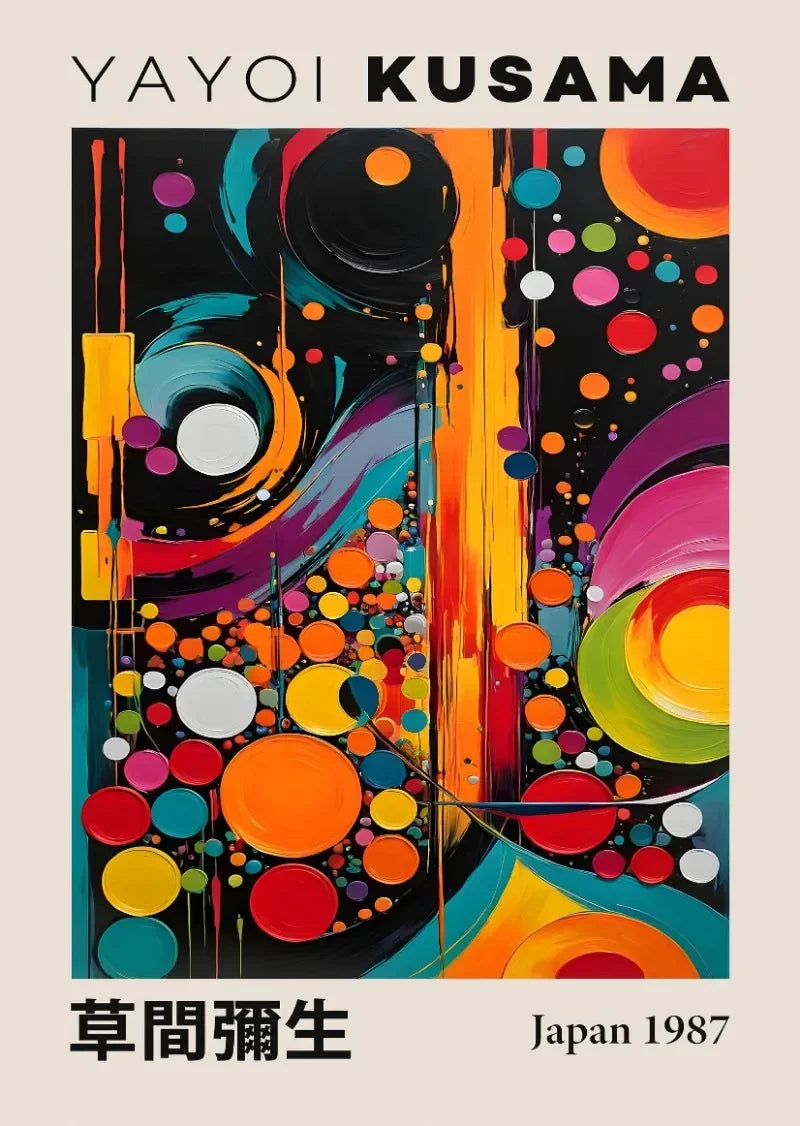 DecorBites™ Japanese Yayoi Kusama Abstract Mountain Canvas Art