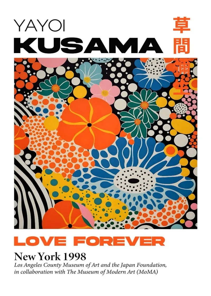 DecorBites™ Japanese Yayoi Kusama Abstract Mountain Canvas Art