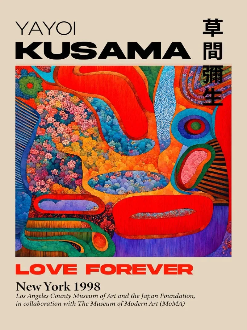 DecorBites™ Japanese Yayoi Kusama Abstract Mountain Canvas Art