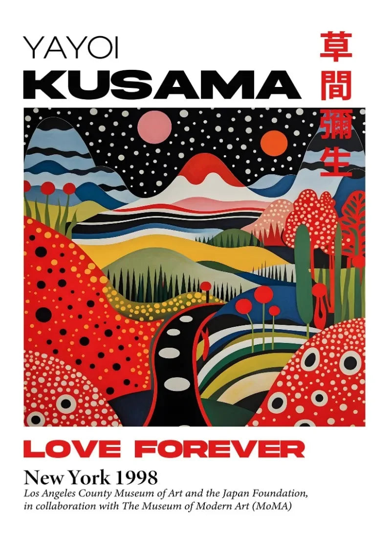 DecorBites™ Japanese Yayoi Kusama Abstract Mountain Canvas Art