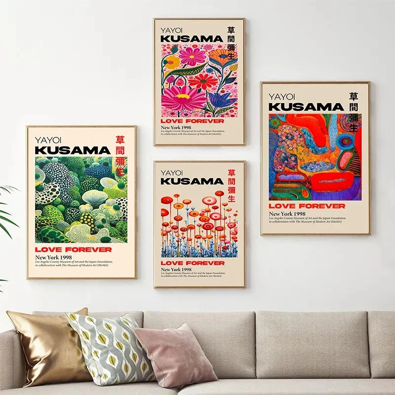 DecorBites™ Japanese Yayoi Kusama Abstract Mountain Canvas Art