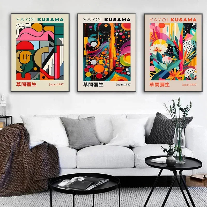 DecorBites™ Japanese Yayoi Kusama Abstract Mountain Canvas Art