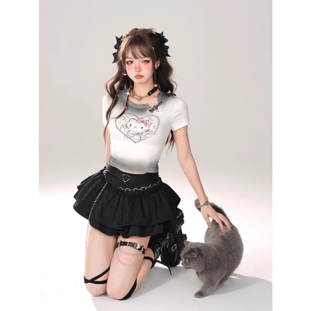 Fairy Kei Ruffle Mini Skirt