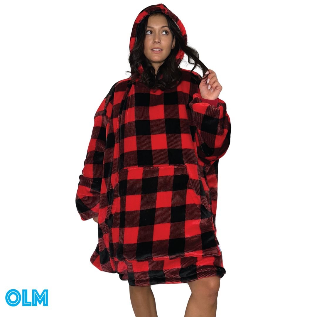 Wearable Sherpa Blanket Hoodie oversize for Kids & Adults | OLM Toys