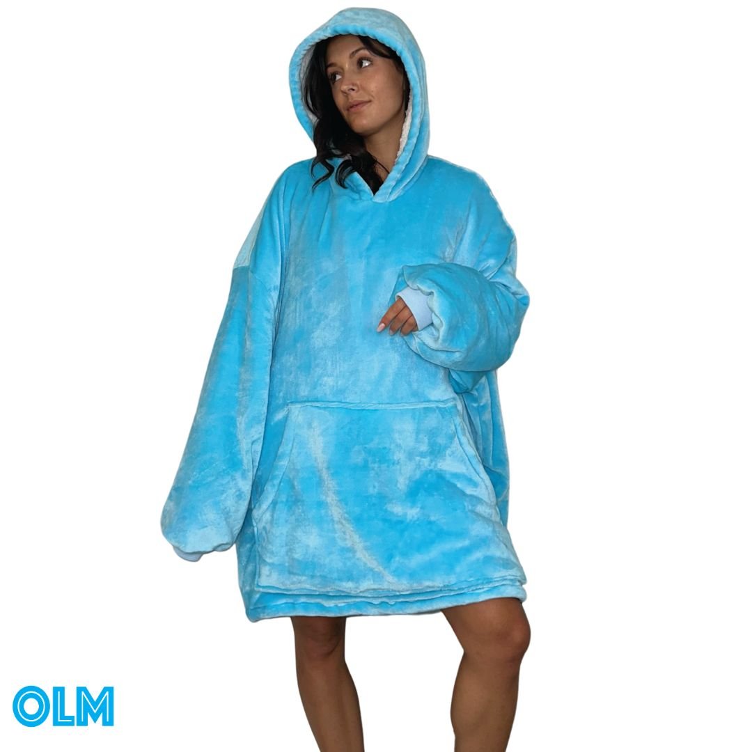 Wearable Sherpa Blanket Hoodie oversize for Kids & Adults | OLM Toys