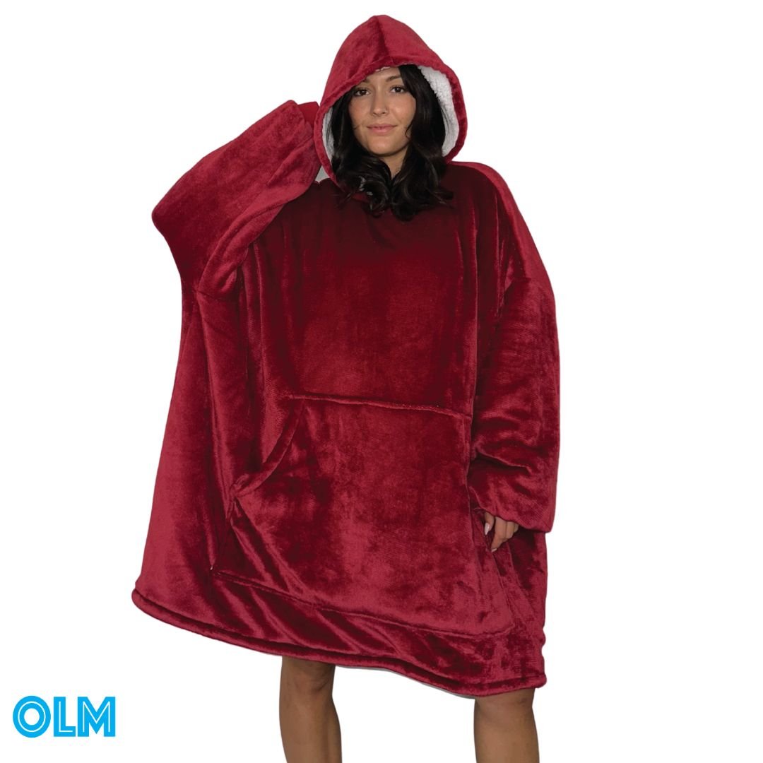 Wearable Sherpa Blanket Hoodie oversize for Kids & Adults | OLM Toys