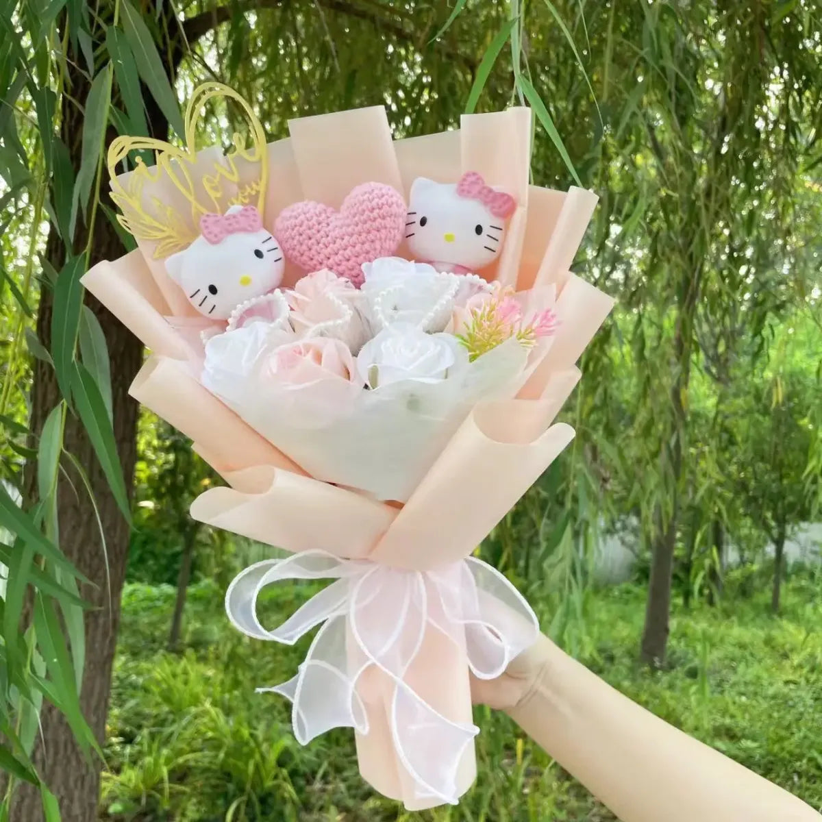 Kawaii Hello Kitty Plush Bouquet – Sanrio Flower Gift for Birthdays