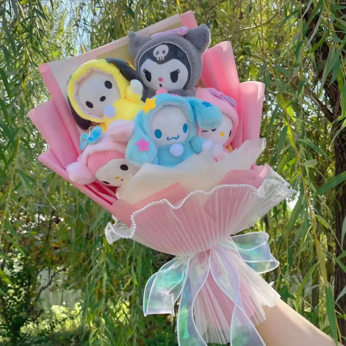 Kawaii Cinnamoroll & Kuromi Plush Bouquet – Sanrio Gift Flowers Set