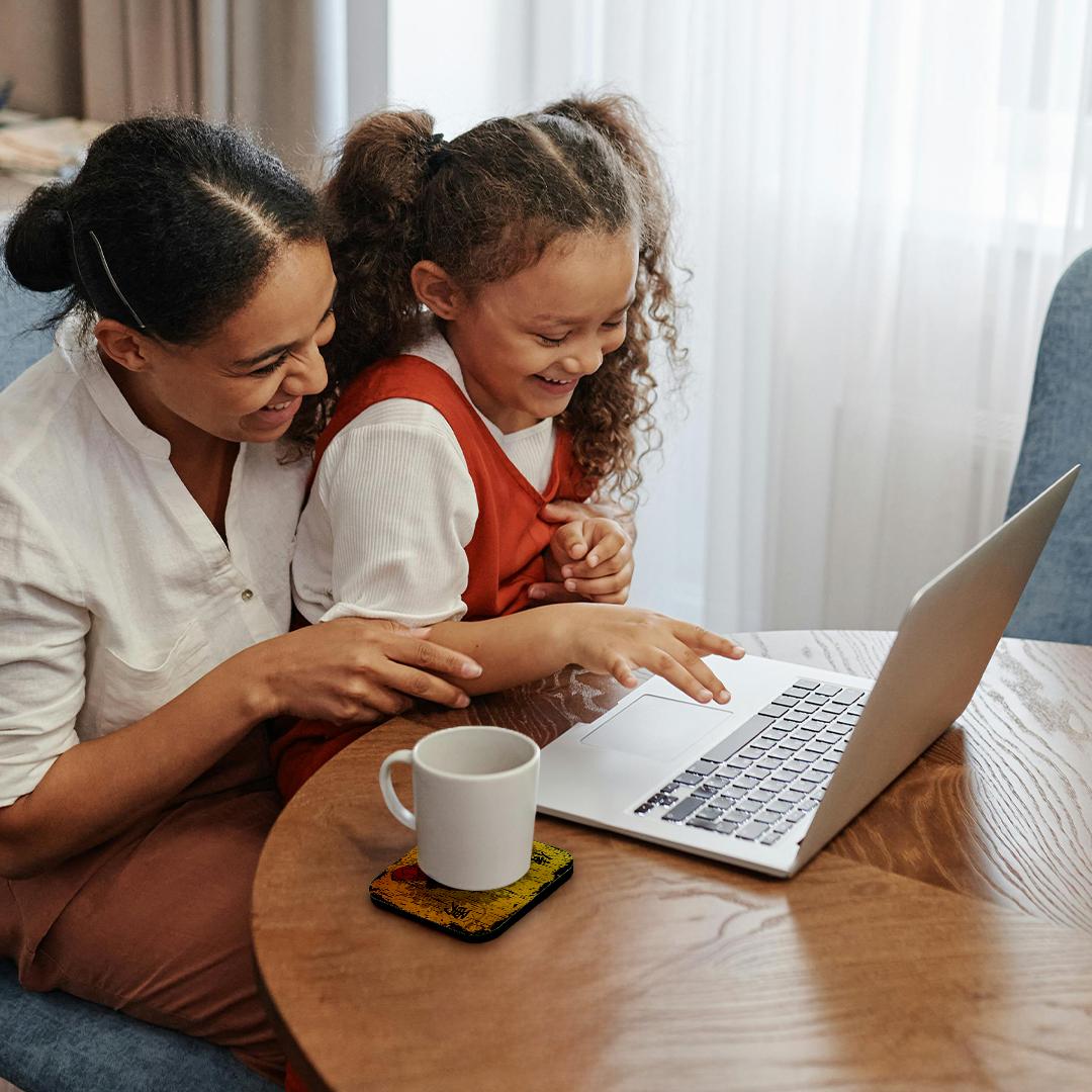 3dRose Dooni Designs Oriental Inspired Designs - Japanese Samurai with Swords Kanji Brave Energy Samurai Symbols Oriental Design - Coasters (CST_116373)