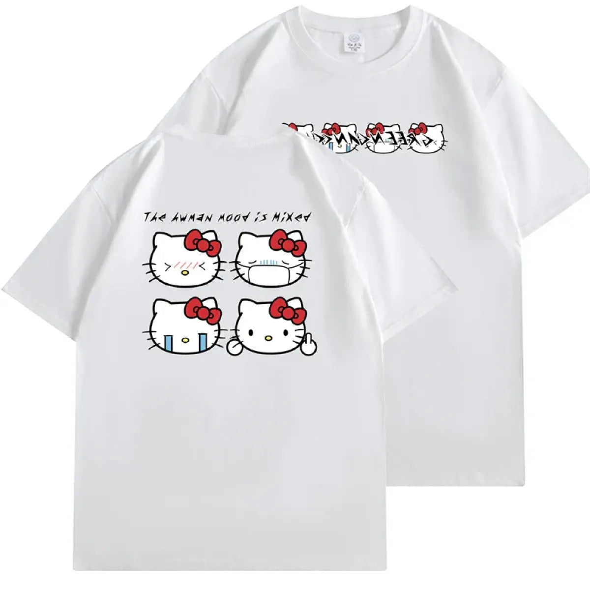 Kawaii Hello Kitty Harajuku Ullzang T Shirt Women Cute Anime Y2K Streetwear T-shirt Cartoon Fashion Summer Tshirt Female Girls