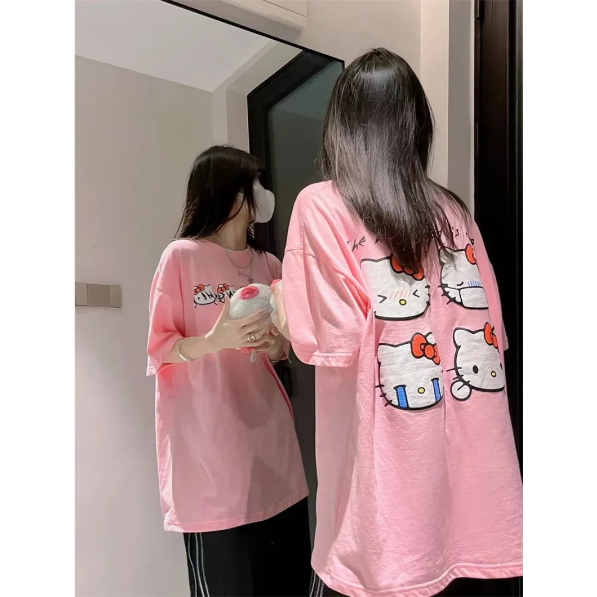 Kawaii Hello Kitty Harajuku Ullzang T Shirt Women Cute Anime Y2K Streetwear T-shirt Cartoon Fashion Summer Tshirt Female Girls