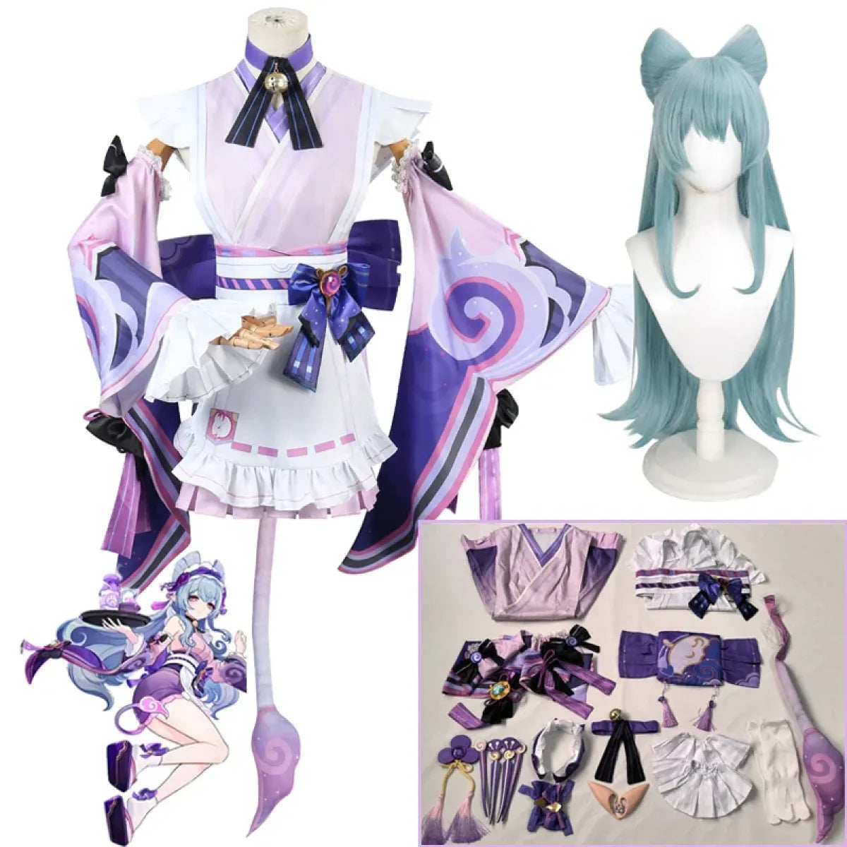 Genshin Yumemizuki Cosplay Kimono – Kawaii Fantasy Dress Set